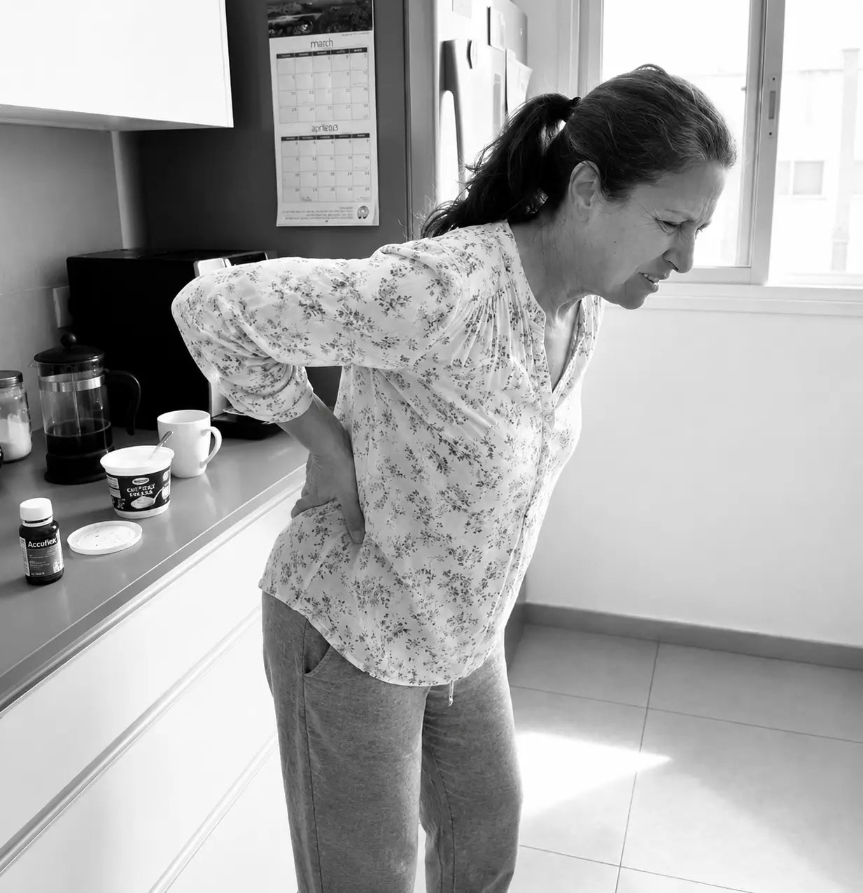 Compressed spine and poor posture before using Salus